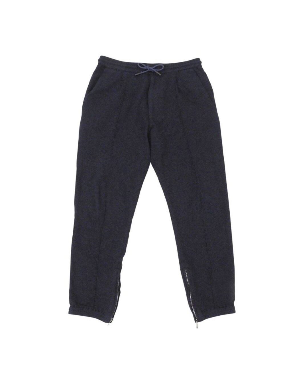 Dior Homme Wool Hem Zip Center Crease Sweatpants Navy 44 Pants